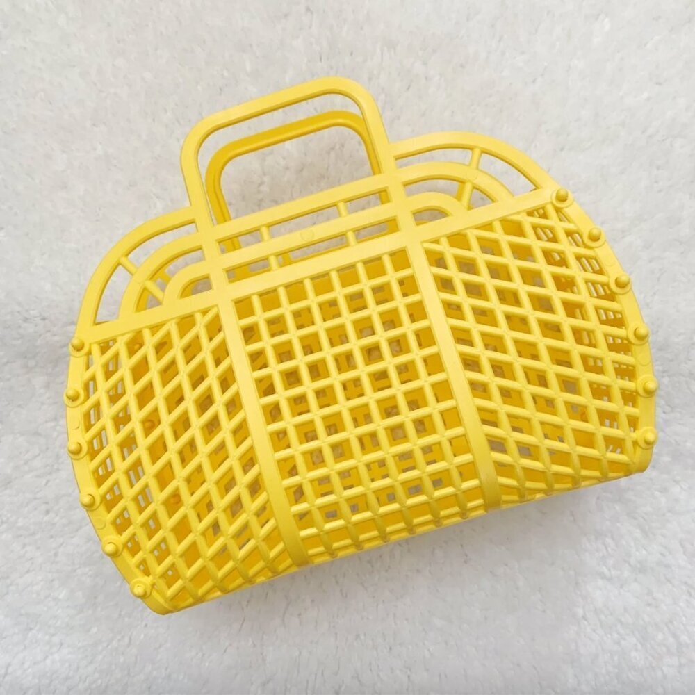 Yellow Jelly Plastic Retro Mini Bag